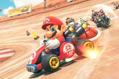 A close up of Mario in Mario Kart World